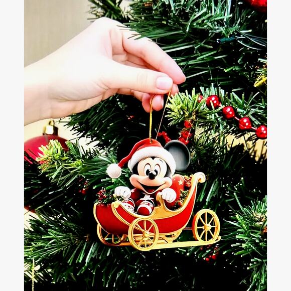 Mickey Mouse in a Sleigh Christmas Tree Ornament - Picture 3 of 6